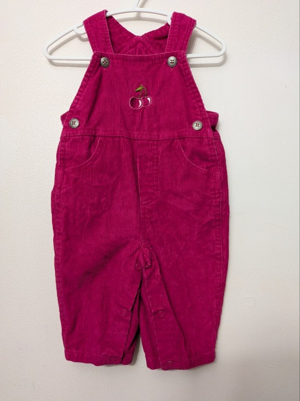 Girls Fuchsia Vintage Corduroy Overalls - Unbranded Hip N Hop 6 M